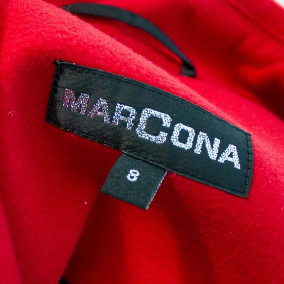 Red Asymmetrical Collar Coat Size Small - Picture 4 of 5
